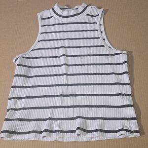 Old Navy Ribbed Tank Top - Black and White Stripes